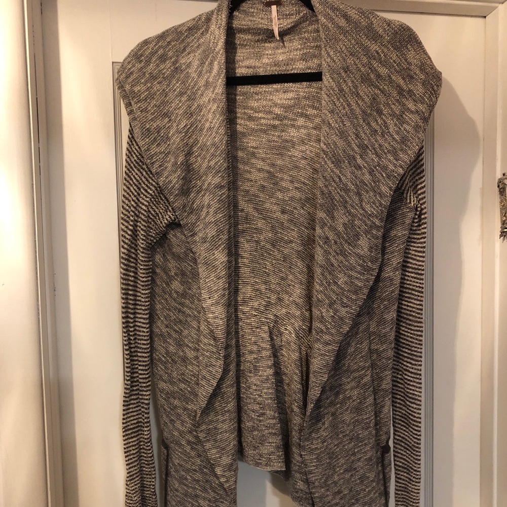 Free People grey cardigan, shawl collar, sz small